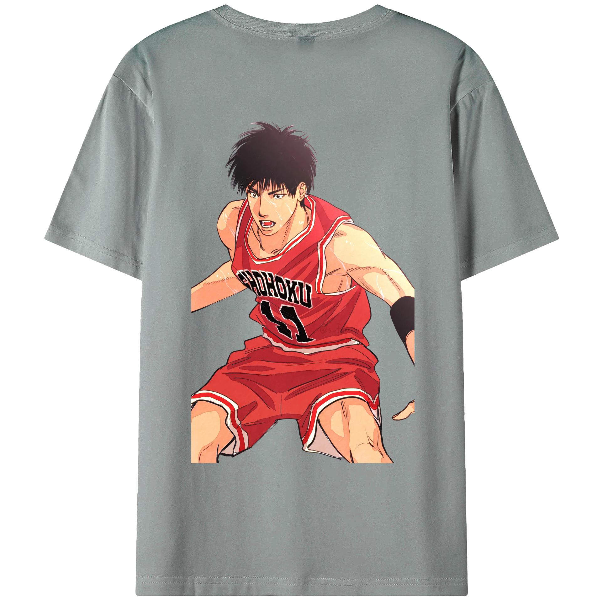 （画像用） SLAM DUNK／スラムダンク 綿100％ メンズ半袖Tシャツ（バックプリント） 通気性